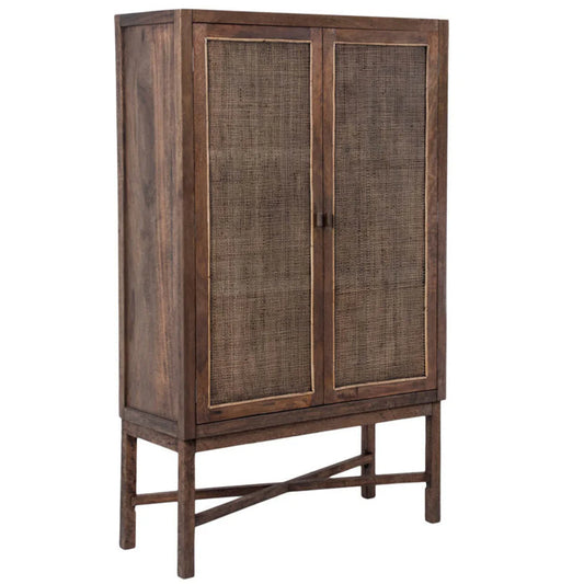 ELDRIDGE SOLID MANGO WOOD TIMBER TALL CUPBOARD CABINET WALL UNIT HONEY BROWN (Copy)