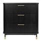 PEMBROKE OAK TIMBER 3-DRAWER CHEST OF DRAWERS BLACK