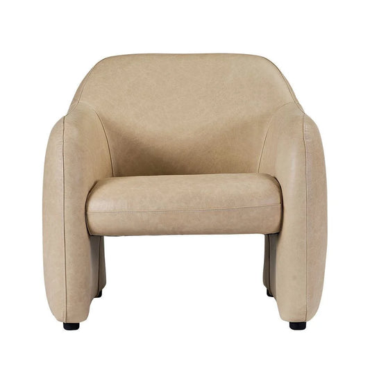 ANDERS TOP GRAIN COW LEATHER ARMCHAIR CAPPUCINO CREAM