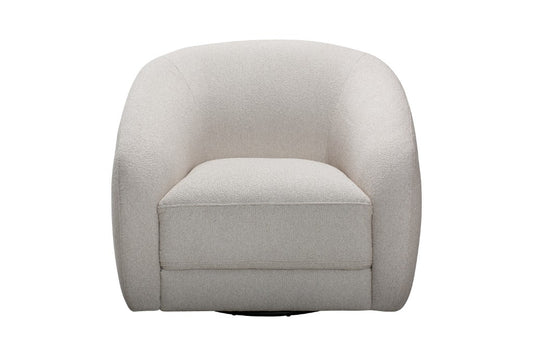 PICKARD PLYWOOD & EUCALYPTUS 360 DEGREE SWIVEL ARMCHAIR/SINGLE SEATER IN LINEN COLOUR