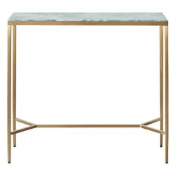 MELINA CONSOLE TABLE/HALL TABLE DUSTYJADE MARBLE/GOLD STAINLESS STEEL