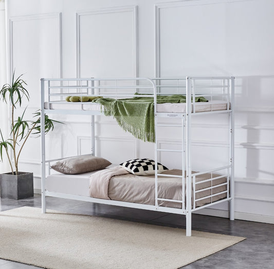 CURZON SINGLE OVER SINGLE BUNK BEDS WHITE