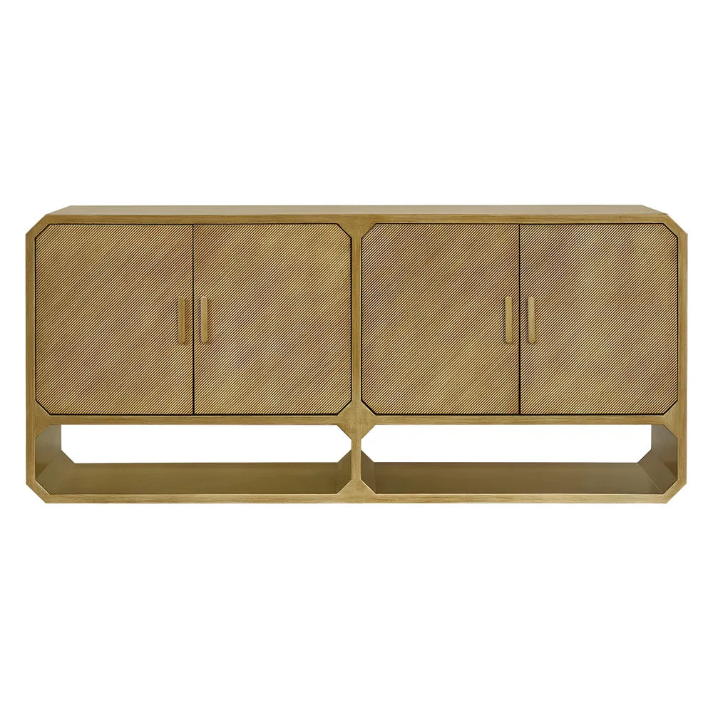 DELGARDO 4-DOOR BUFFET/SIDEBOARD BRUSHED ANTIQUE GOLD