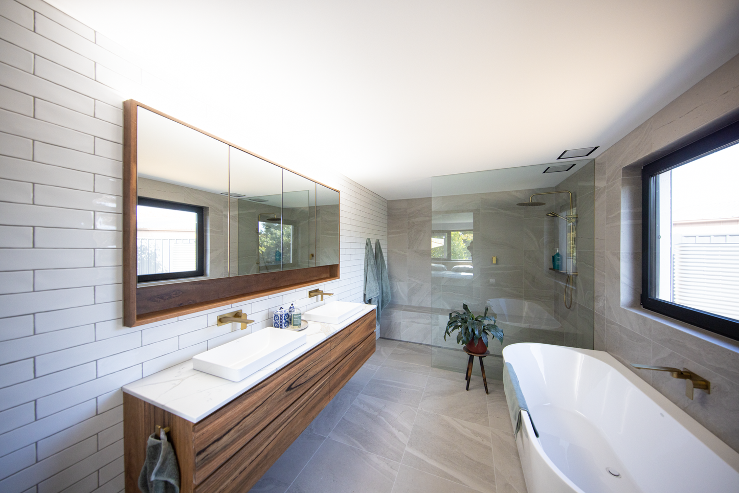 KIMBERLY CUSTOM MADE SOLID SPOTTED GUM VANITY + MIRROR