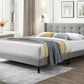 LAING FABRIC QUEEN BED BASE IN MID GREY