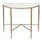 SOREN MARBLE DEMILUNE TABLE/ACCENT TABLE - BRASS FRAME 90CM