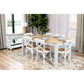 CHRISTA HAMPTON  SOLID ACACIA DINING TABLE WITH 6 WHITE MELROSE CHAIRS 7 PIECE DINING SET
