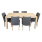 RIPLEY SOLID ACACIA TIMBER  7 PIECE DINING SET BRUSHED SMOKE: 1XTABLE 180CM & 6 RIPLEY DINING CHAIRS