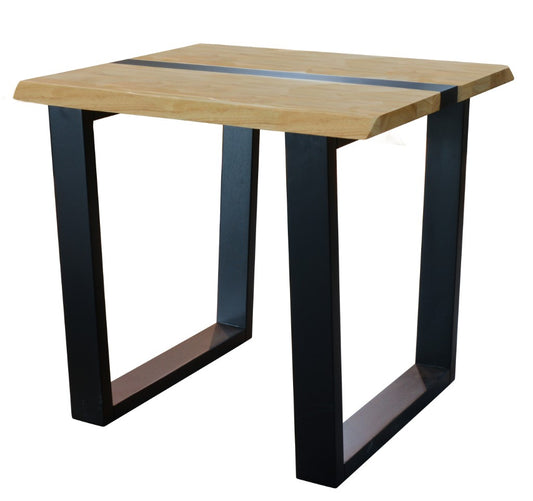 AXWYN  SOLID RUBBERWOOD LAMP TABLE NATURAL/BLACK
