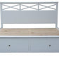 LUGANO HAMPTONS STYLE ACACIA DOUBLE BED WITH 2-DRAWER STORAGE WHITE