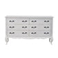 CLARENCE VINTAGE HAND CARVED OAK & VENEER 6 DRAWER DRESSER LIGHTLY DISTRESSED WHITE