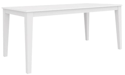 LUGANO HAMPTONS STYLE ACACIA DINING TABLE WHITE 180CM