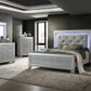 ELARA  RUBBERWOOD 2 DRAWER BEDSIDE TABLE SILVER