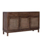 ELDRIDGE SOLID MINDI WOOD 3-DOOR 3 DRAWER SIDEBOARD/BUFFET IN HONEY BROWN 140CM
