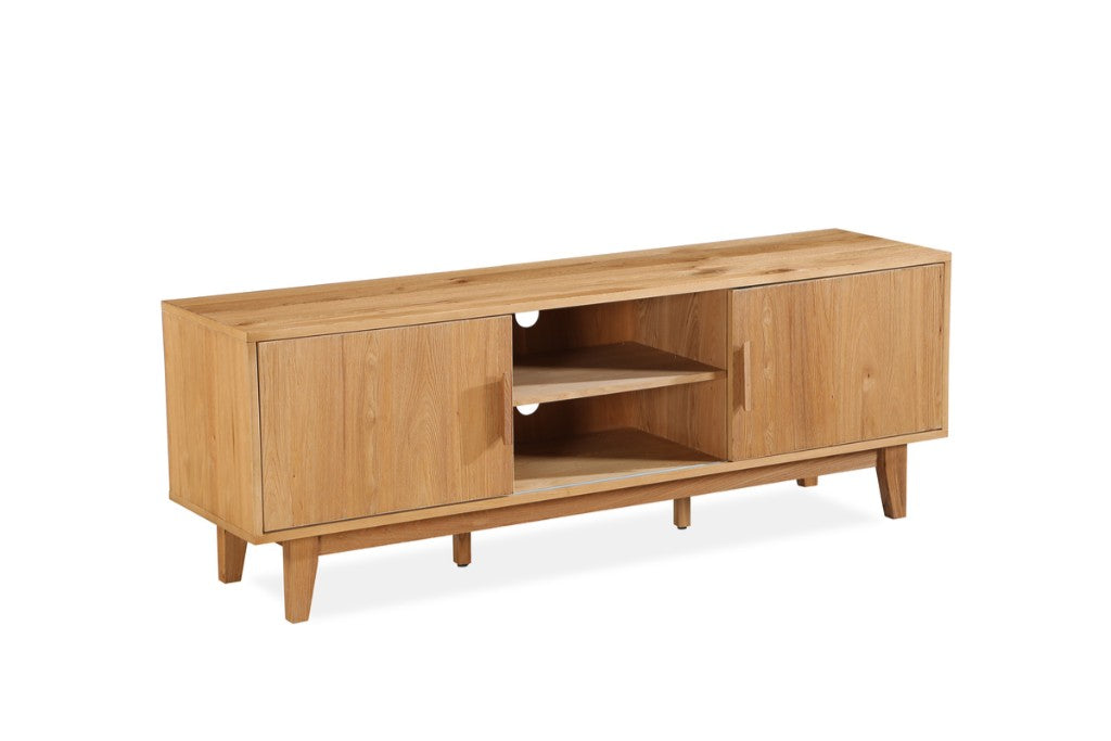 STROUD ELM VENEER TIMBER/MDF 2-DOOR ETU TV UNIT NATURAL