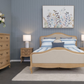 FAIRFAX SOLID OAK KING BEDROOM SUITE - KING BED + TALLBOY + 2 X BEDSIDE TABLES