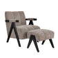 PELLERIN FABRIC ARMCHAIR & MATCHING STOOL FAWN