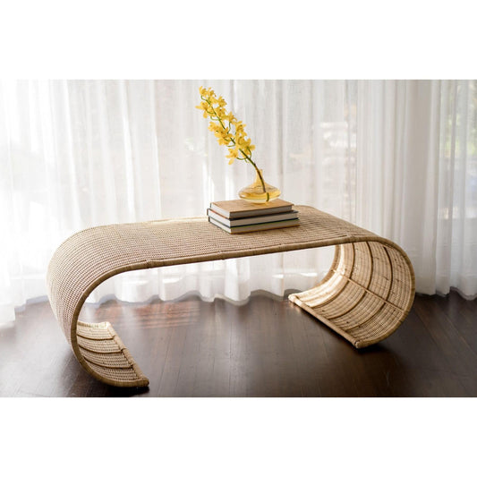 FORSTER  HAMPTON RATTAN COFFEE TABLE  NATURAL