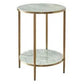 MELINA ROUND SIDE TABLE/BEDSIDE TABLE DUSTYJADE MARBLE/GOLD STAINLESS STEEL
