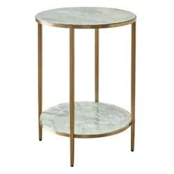 MELINA ROUND SIDE TABLE/BEDSIDE TABLE DUSTYJADE MARBLE/GOLD STAINLESS STEEL