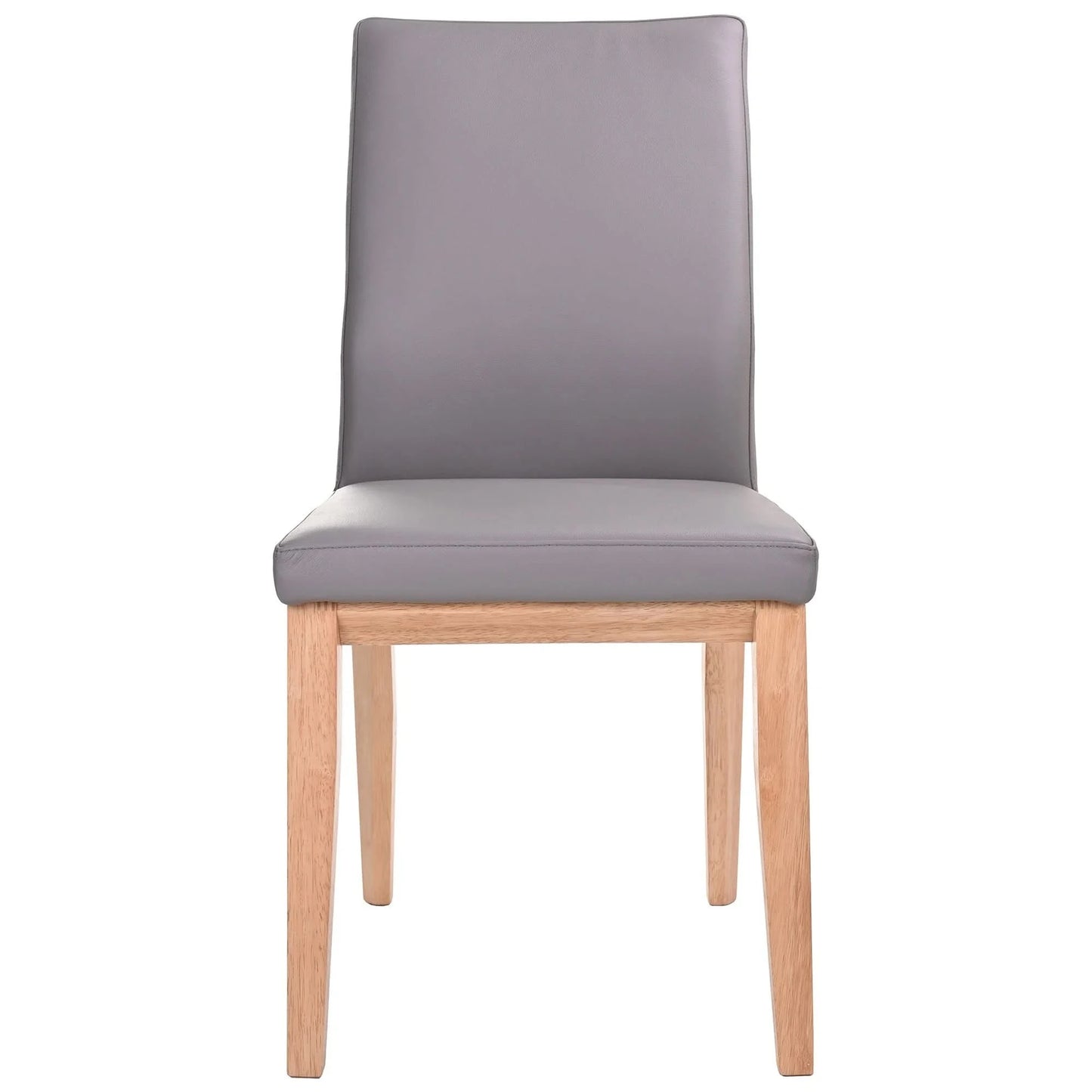 OAKLEY LEATHER DINING CHAIR MID-GRAY/NATURAL