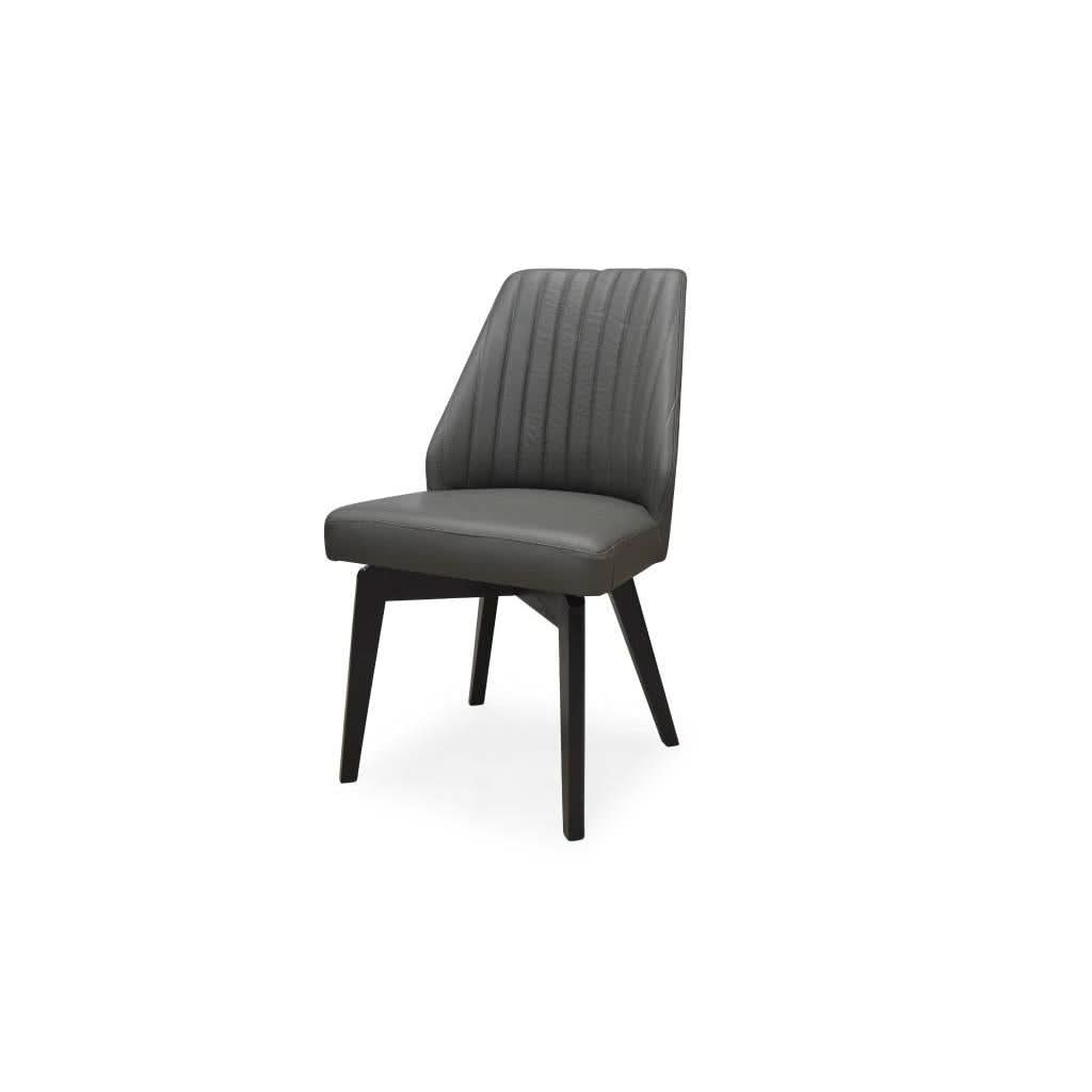 GYPSANA REAL LEATHER DINING CHAIR IN DARK GREY COLOUR