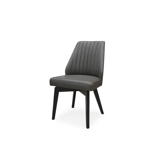 GYPSANA REAL LEATHER DINING CHAIR IN DARK GREY COLOUR