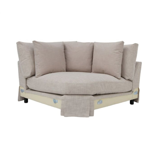 LIVINGSTON HEXAGONAL WEDGE/ LOUNGE SOFA/ARMLESS LOUNGE CHAIR  'LEMAY' KHAKI FABRIC