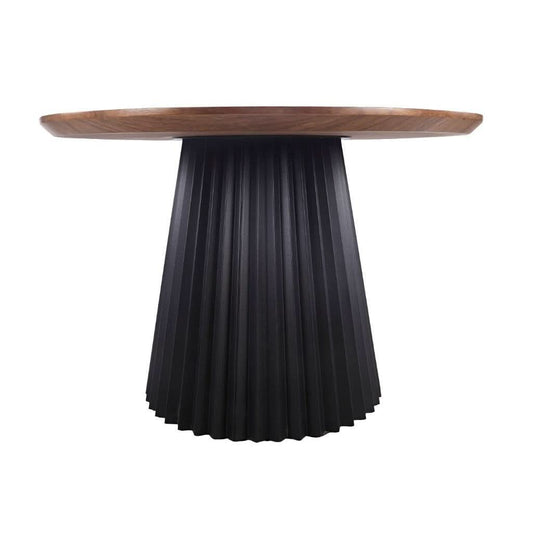 CARLOW ROUND DINING TABLE  NATURAL TOP/BLACK BASE 130CM