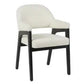 IRVINE FABRIC DINING CHAIR BLACK FRAME/ IVORY UPHOLSTERY