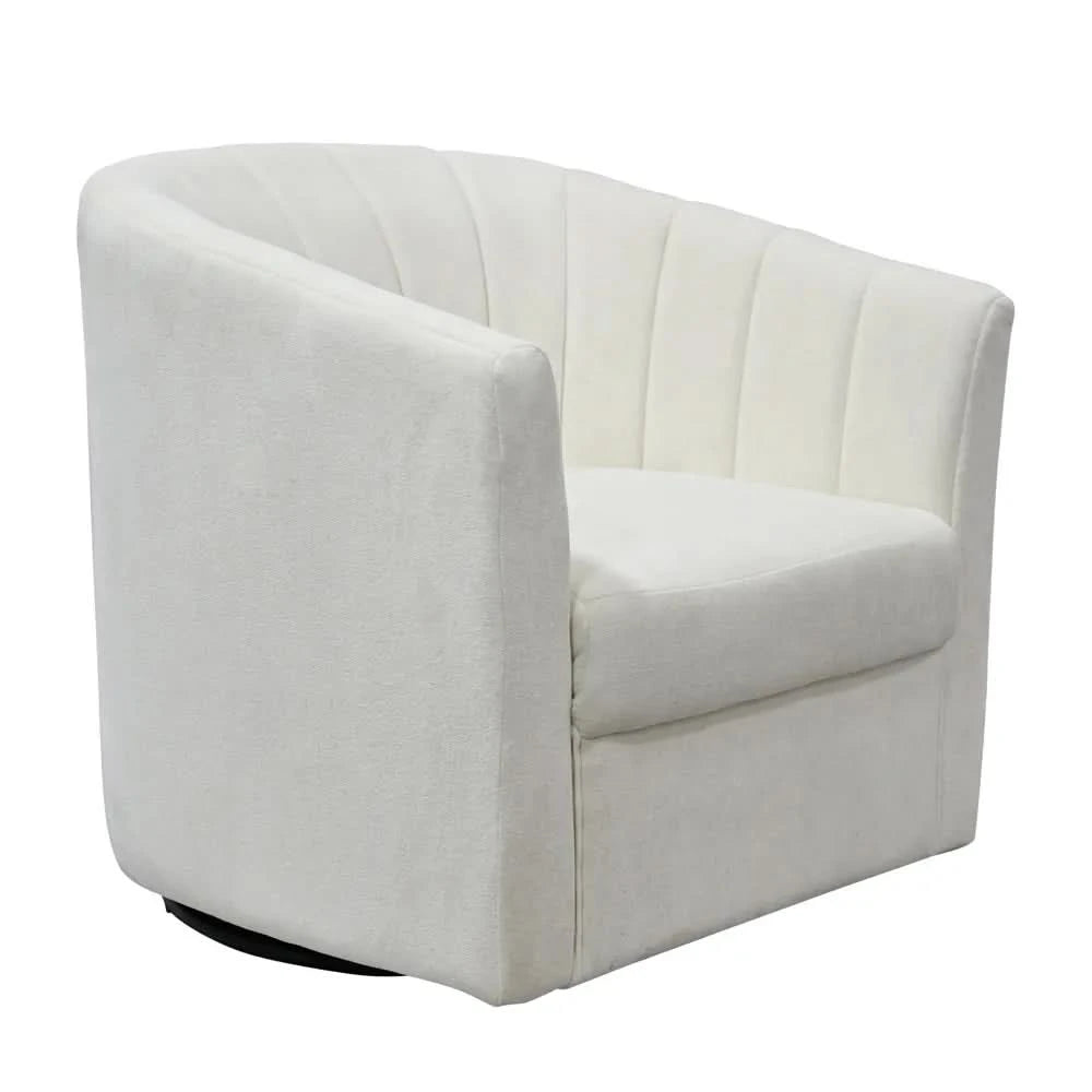 WINTHROP SWIVEL ARMCHAIR CHAIR/OCCASIONAL IVORY CHENILLE
