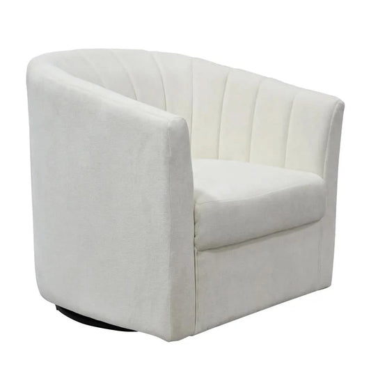 WINTHROP SWIVEL ARMCHAIR CHAIR/OCCASIONAL IVORY CHENILLE
