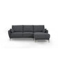 COLBERT FABRIC 2-SEATER SOFA LOUNGE WITH RHF CHAISE GREY - MyChocolateWood