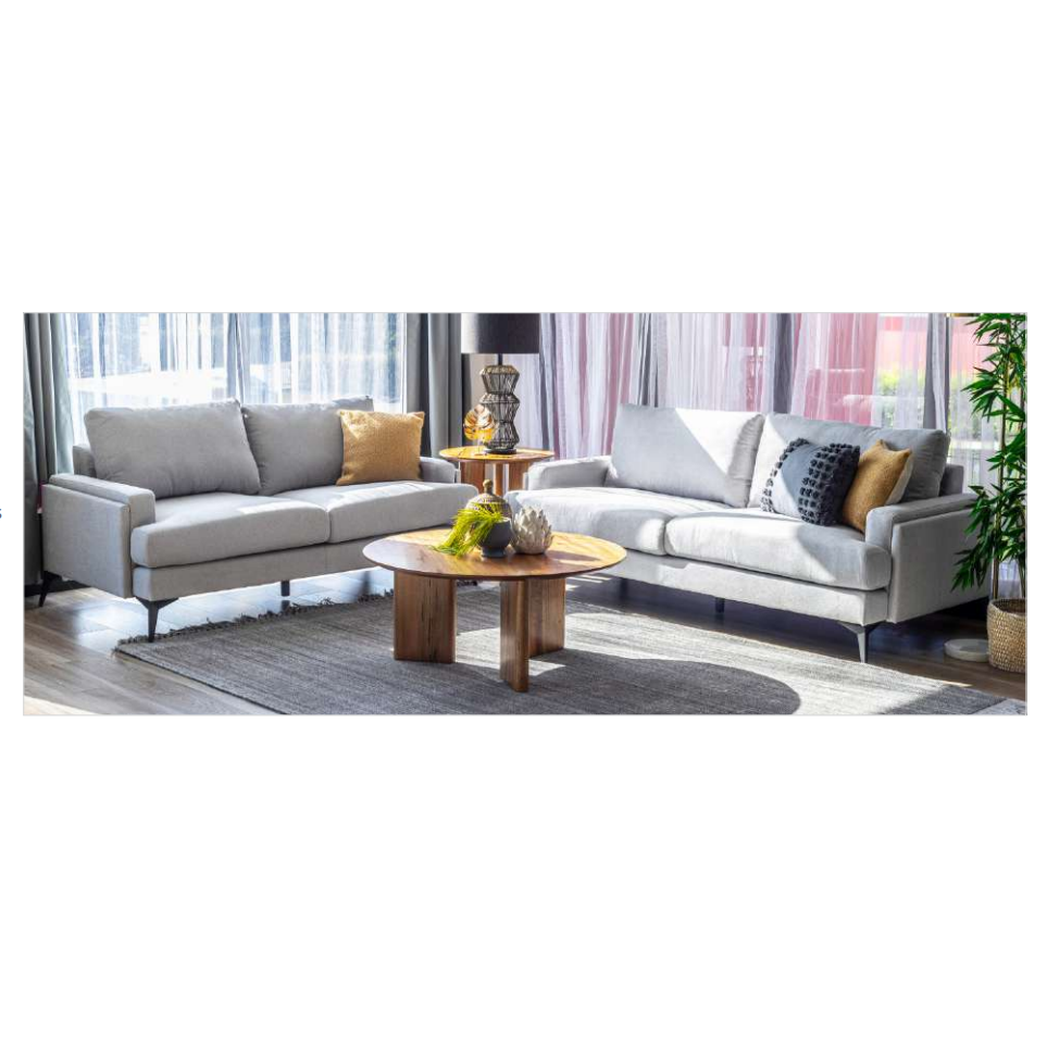 KIRTON FABRIC 3-SEATER SOFA LIGHT GREY
