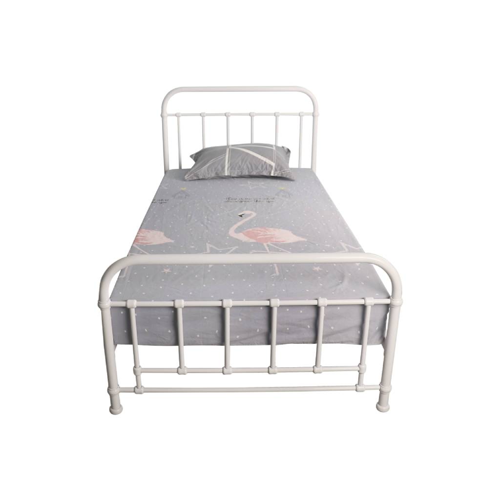PICOLA KING SINGLE METAL BED WHITE