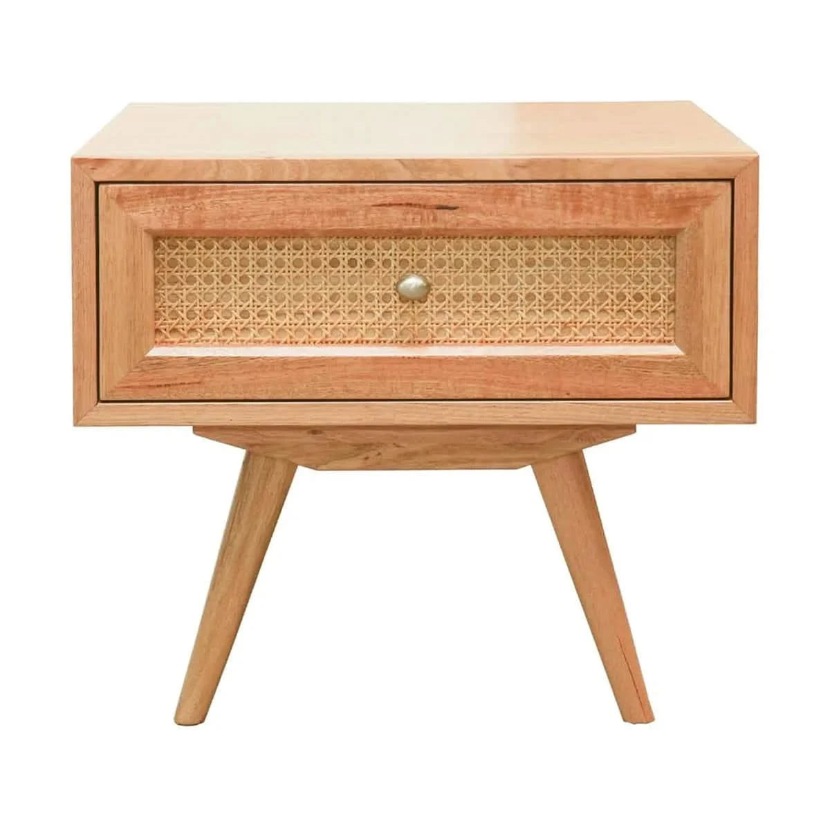 HADLEIGH OAK & RATTAN LAMP TABLE/SIDE TABLE NATURAL