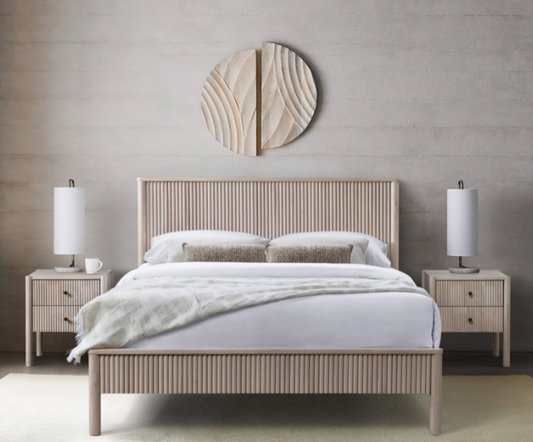 LANDRA HANDCRAFTED RUBBERWOOD DOUBLE BED