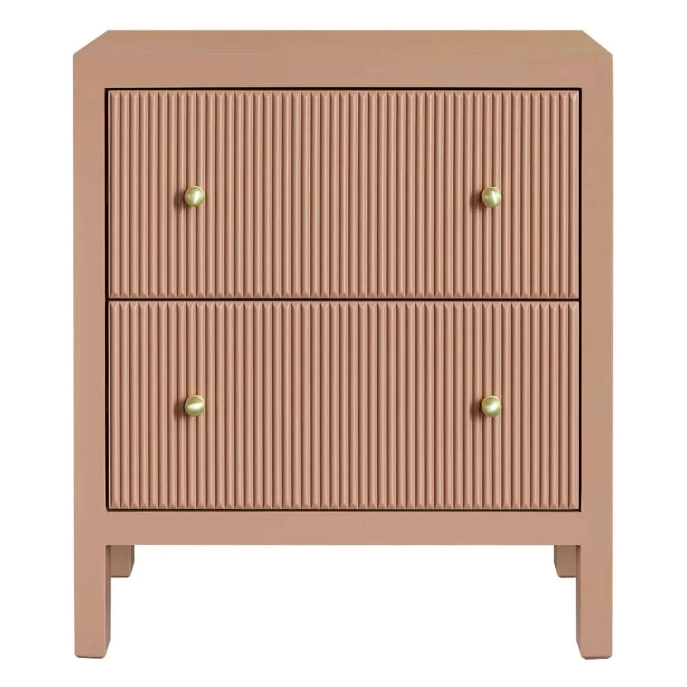 JAYLA LARGE MOCHA MOUSSE 2-DRAWER BEDSIDE TABLE