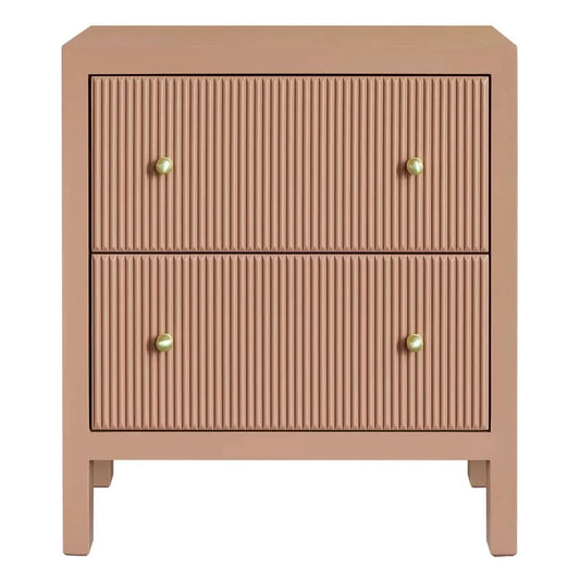 JAYLA LARGE MOCHA MOUSSE 2-DRAWER BEDSIDE TABLE