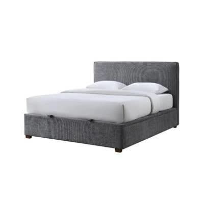 SOLENT FABRIC KING GASLIFT STORAGE BED STEEL