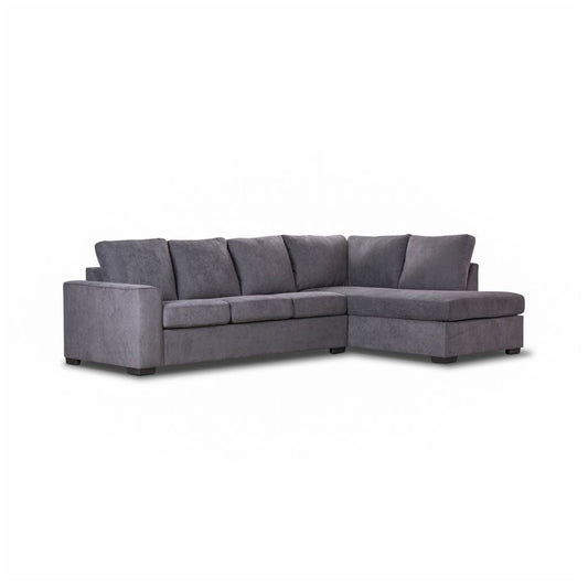 MARIGNY FABRIC 3-SEATER SOFA WITH RHF CHAISE DARK GREY (2 PIECES) - MyChocolateWood