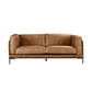 DAVIEN LIGHT BROWN 2.5 SEATER SOFA TOP GRAIN COW LEATHER