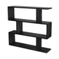 LUZU SOLID MANGO WOOD OPEN BOOKCASE /BOOKSHELF BLACK 120X28X112CM