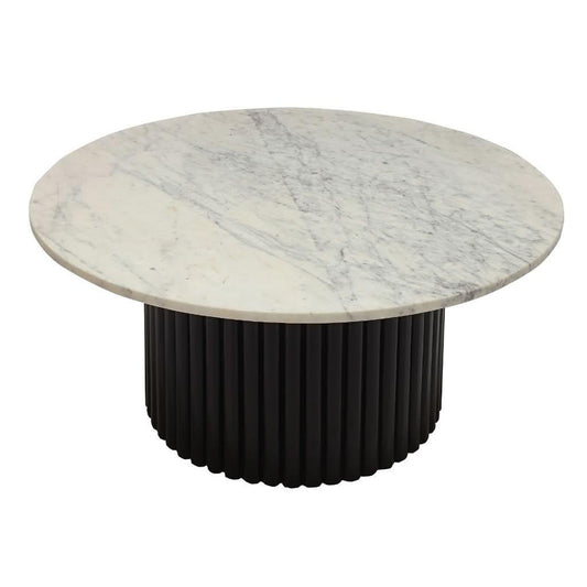 LUZON ROUND MARBLE TOP COFFEE TABLE  BLACK/WHITE