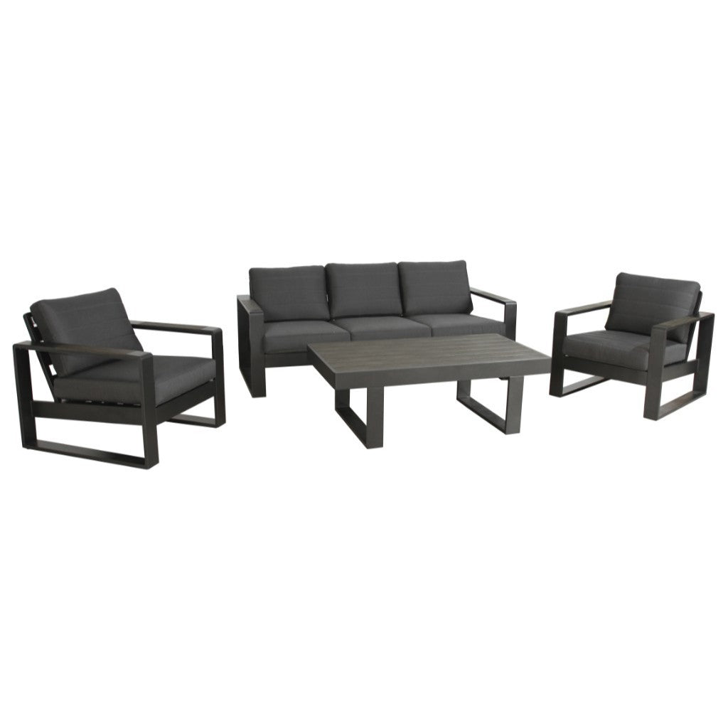 ANZIO 4 PIECE OUTDOOR SOFA SET CHARCOAL