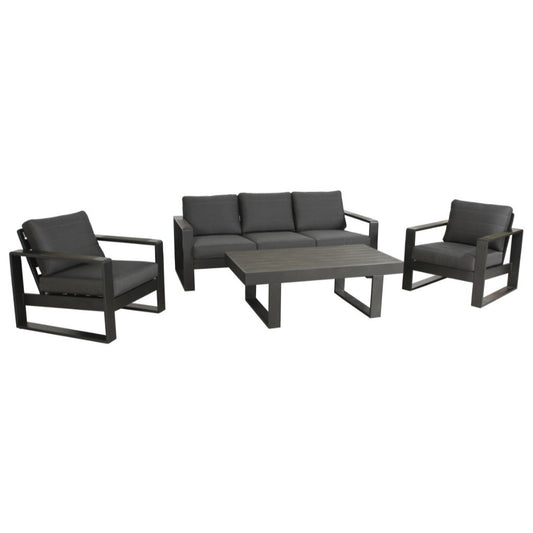 ANZIO 4 PIECE OUTDOOR SOFA SET CHARCOAL