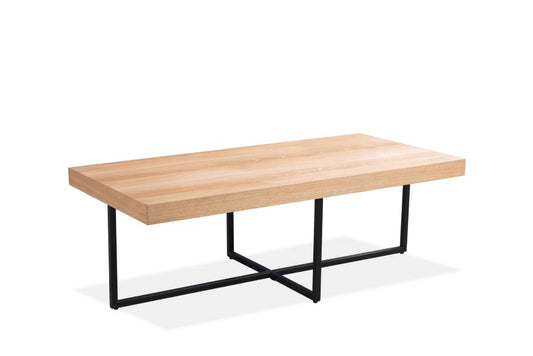 MAYZI  ELM VENEER LAMP TABLE  NATURAL/BLACK LEGS