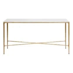 SOREN MARBLE CONSOLE TABLE/HALL TABLE - BRASS FRAME  140CM