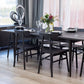 MEDRANO OAK 7 PIECE DINING SET SANDBLASTED BLACK EXTENSION DINING TABLE 170/230CM + 6 MEDRANO TIMBER SEAT DINING CHAIRS