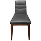 MORROW LEATHER DINING CHAIR GRAY/BLACKWOOD